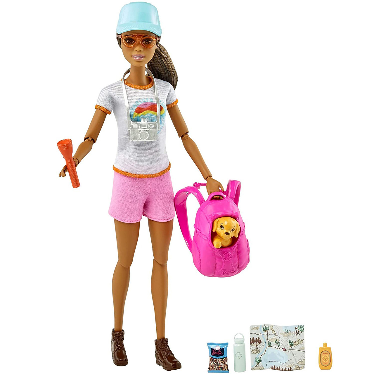 Лялька Барбі Активний відпочинок Брюнетка з цуценям Barbie GRN66