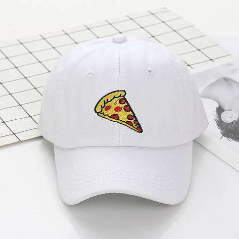 Кепка Бейсболка Чоловіча Жіноча City-A з Піцою Pizza Біла, фото 1