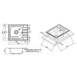 Кухонна раковина Lidz 6350 0.8мм Satin, фото 3