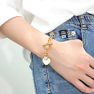 Браслет унісекс з підвіскою Серце Мідний 18 см