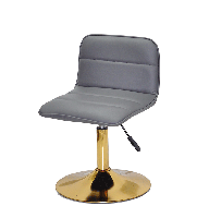 Стілець Real GD-Base сірий шкірозамінник на золотій круглій нозі-опорі з регулюванням висоти сидіння, фото 8