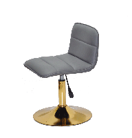 Стілець Real GD-Base сірий шкірозамінник на золотій круглій нозі-опорі з регулюванням висоти сидіння, фото 9