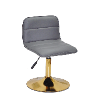 Стілець Real GD-Base сірий шкірозамінник на золотій круглій нозі-опорі з регулюванням висоти сидіння, фото 10