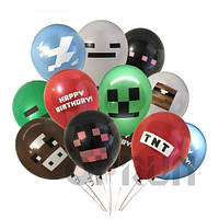 Набір повітряних кульок з латексу Minecraft Pixel Minecraft Ballon Set 10"