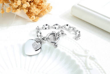 Браслет унісекс з підвіскою Серце Срібло 18 см