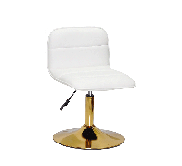 Стілець Real GD-Base білий шкірозамінник на золотій круглій нозі-опорі з регулюванням висоти сидіння, фото 7