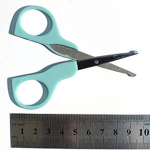 Безпечні манікюрні ножиці для новонароджених, із закругленими кінцями.100 мм.