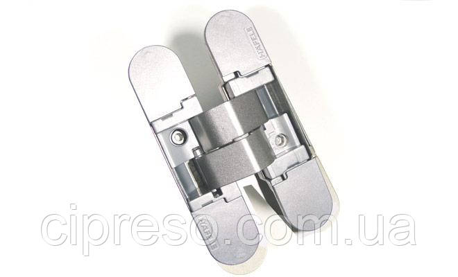 Петля прихована Hafele K1000 3D колір: F1 хромована матова 180° вага дверей: 40/52кг, фото 1
