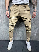 Классические мужские брюки горчичного цвета зауженные к низу, модные молодежные штаны для офиса Турция