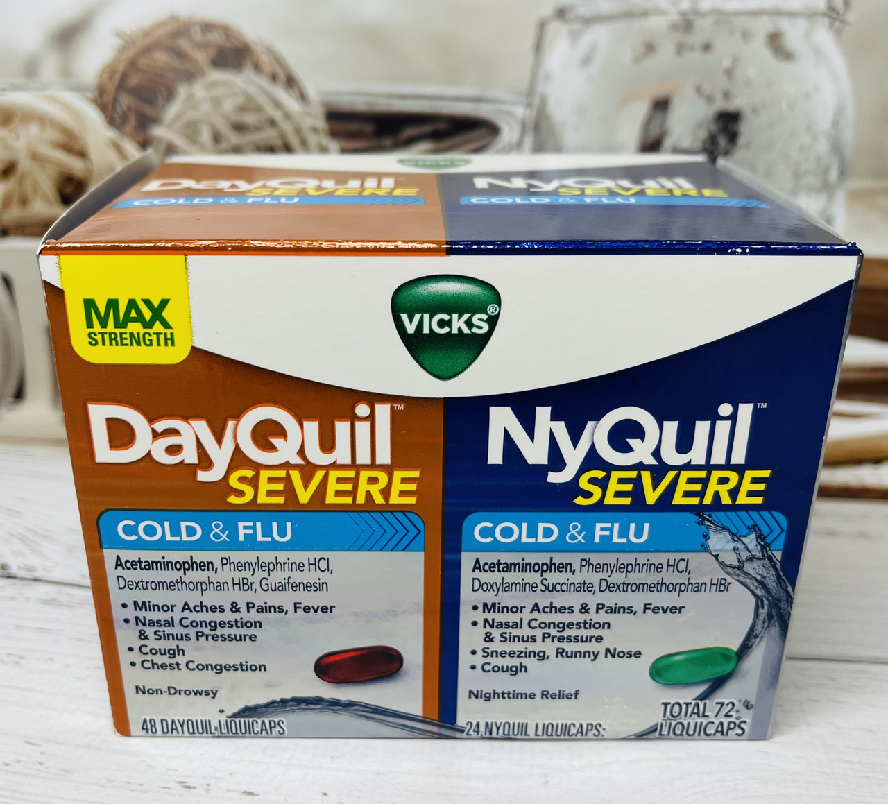 Капсули проти застуди та кашлю VICKS MAX Strenght DayQuil and NyQuil Liquicaps