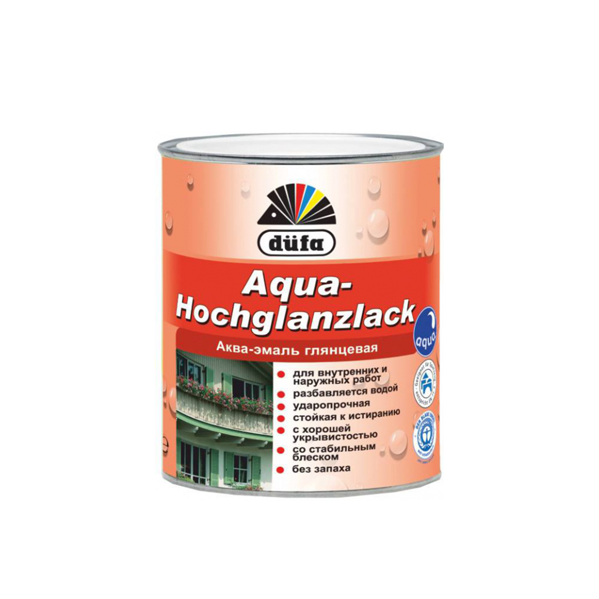 Емаль акрилова Dufa Aqua-Hochglanzlack білий глянсовий 0.75 л