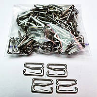 Гачок 12 мм метал. Сріблястий нікель (50 шт./пач.) для бюстгальтера, для бретелей, регулятори