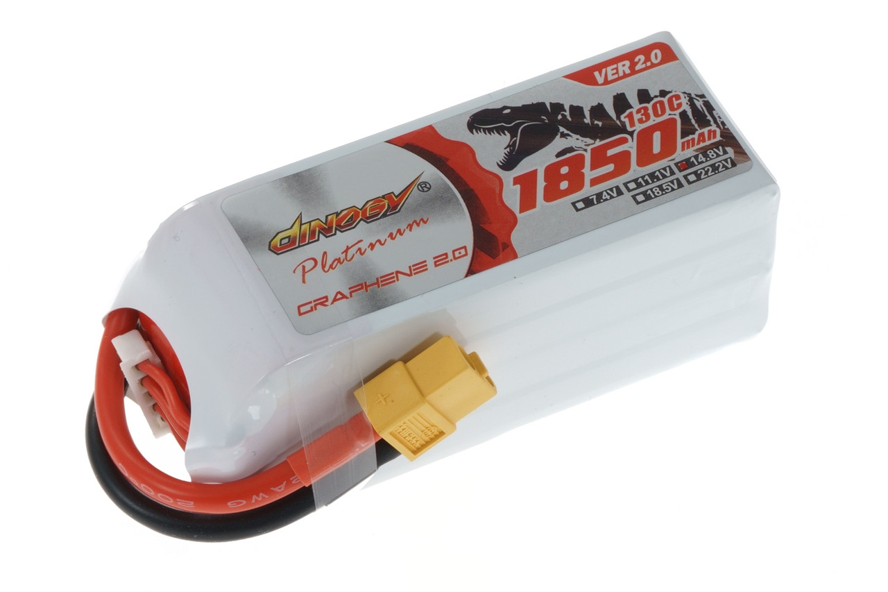 Акумулятор для квадрокоптера Dinogy PLATINUM G2.0 Li-Pol 1850 мАг 14.8 В 90,5x34x34,5 мм XT60 130C, фото 1