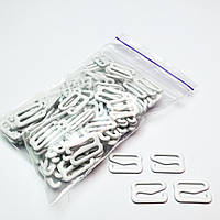 Гачок 12 мм метал білий (100 шт./пач) Крашений емаль для бюстгальтера, для бретелей, регулятори