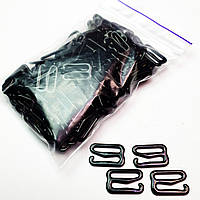 Гачок 12 мм метал чорний (100 шт./пач.) Крашений емаль для бюстгальтера, для бретелей, регулятори