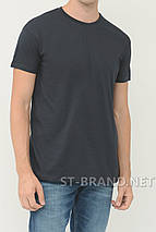 48,50,52,54,56. Темно-сірі чоловічі однотонні футболки, преміум якість, 100% бавовна, Узбекистан, фото 2