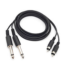 Кабель 2x jack 6.3 mm to 2RCA пластик