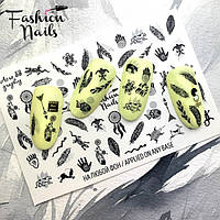Наклейки для Нігтів ЛОВЕЦЬ СНІВ Езотерика Містика Fashion nails - Слайдер дизайн ловець снів для манікюру
