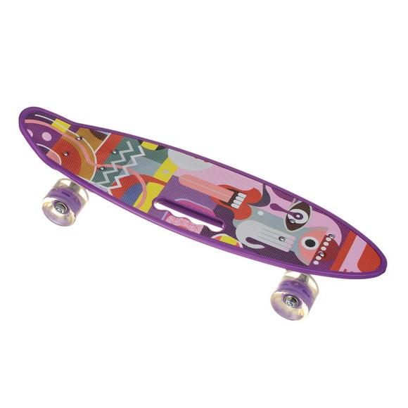 Пенніборд з ручкою Abstraction 3 зі світними колесами та кінцевим вигином (фіолетовий)