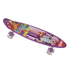 Пенніборд з ручкою Abstraction 3 зі світними колесами та кінцевим вигином (фіолетовий)