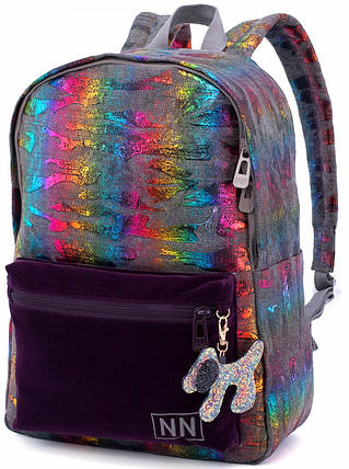 Рюкзак шкільний для дівчинки підлітковий молодіжний з кишенею яскравий різнобарвний Winner One 254 40х29х13 см, фото 2