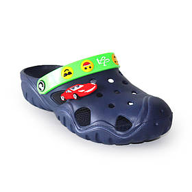 Сабо підліткові з ПВХ шлейкою 117294 Темно-сині