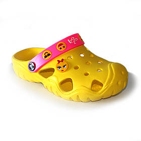 Сабо підліткові з ПВХ шлейкою 117295 Жовті