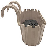 Горщик для квітів балконний підвісний Akasya 3,5 л сіро-коричневий, фото 4