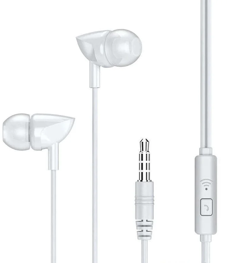 Навушники вакуумні з мікрофоном гарнітура REMAX with mic Wired Earphone RW-106 HD Mic Білий