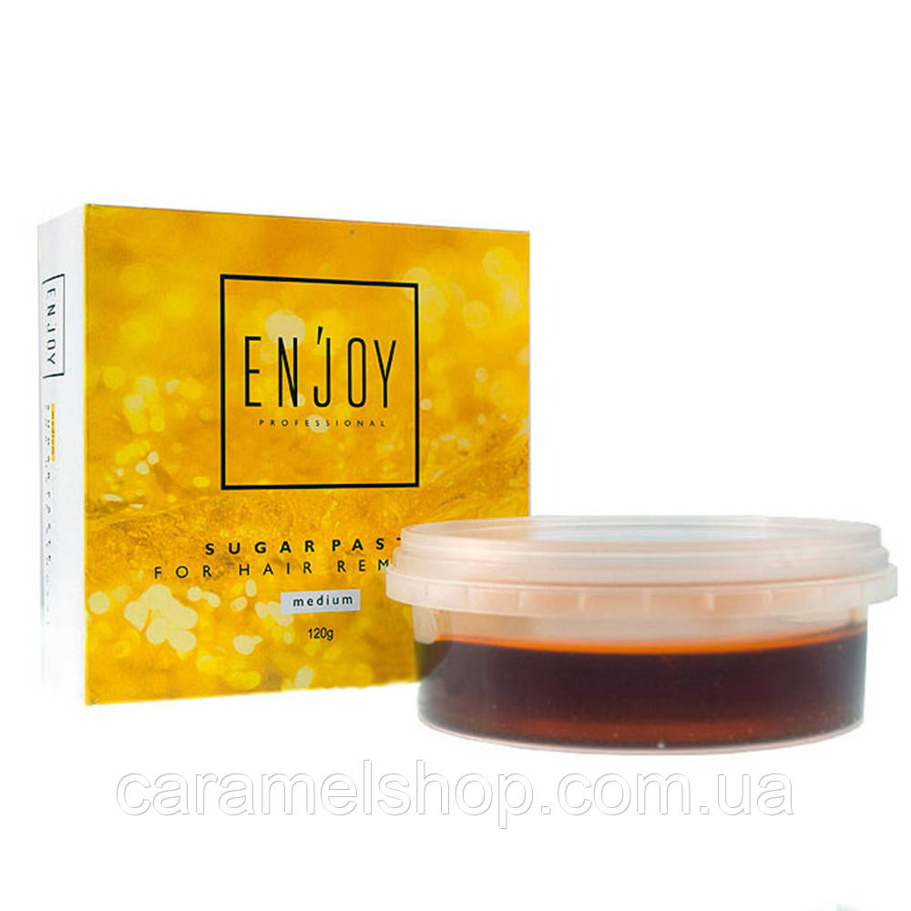 Цукрова паста для шугарингу професійна цукрової депіляції Enjoy 120 г MEDIUM середньої щільності