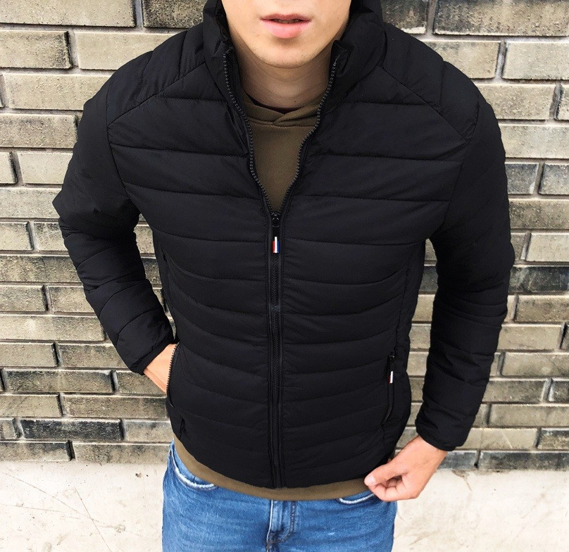 Чоловіча куртка весняна демісезонна весна-осінь чорна Туреччина. Живе фото (Чоловічі куртки), фото 1