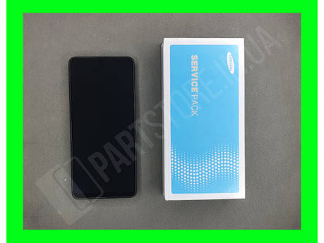 Дисплей Samsung A325 Black A32 2021 (GH82-25566A) сервісний оригінал у зборі з рамкою (переклеєне скло), фото 1