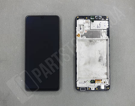 Дисплей Samsung A325 Black A32 2021 (GH82-25566A) сервісний оригінал у зборі з рамкою (переклеєне скло), фото 3