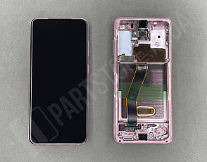 Дисплей Samsung G980 Cloud Pink S20 (GH82-22123С) сервісний оригінал у складі з рамкою, фото 2