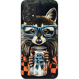 Чохол силіконовий для Samsung A52 Galaxy A525F з картинкою Єнот в окулярах