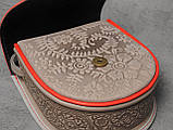Компактна шкіряна жіноча сумочка, тиснена шкіра, фото 4
