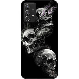Бампер силіконовий для Samsung A52 Galaxy A525F з малюнком Три черепа