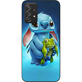 Бампер силіконовий для Samsung A52 Galaxy A525F з малюнком Стіч з жабою