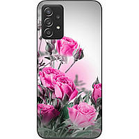 Бампер силиконовый для Samsung A52 Galaxy A525F с рисунком Розовые розы