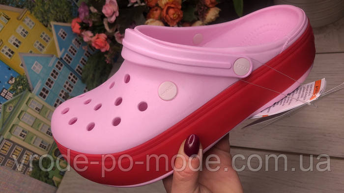 Купить Женские бледно-розовые кроксы на платформе, сабо Crocs Platform ...