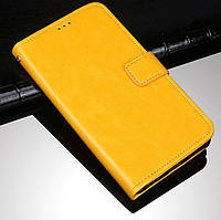 Чехол Fiji Leather для Blackview A80s книжка с визитницей желтый