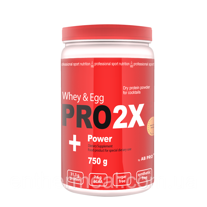 Протеин AB PRO яично-сывороточный PRO 2X Whey&Egg Power 750 г Клубника