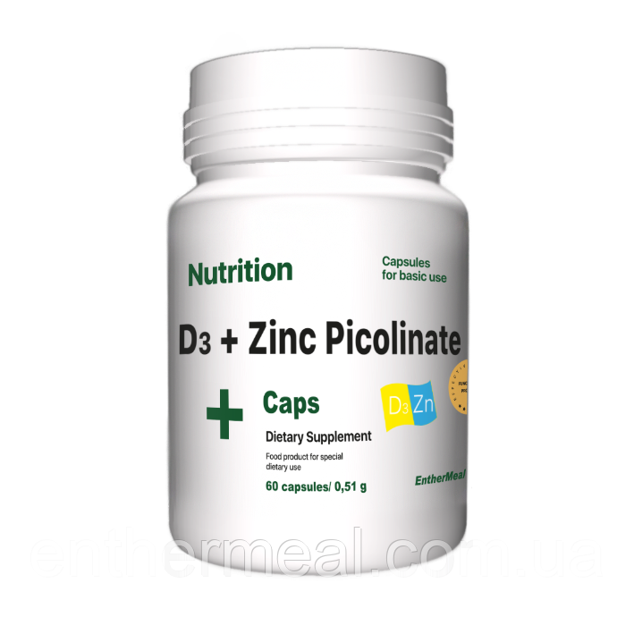 Вітамінно-мінеральний комплекс EntherMeal D3 + Zinc Picolinate 60 капсул