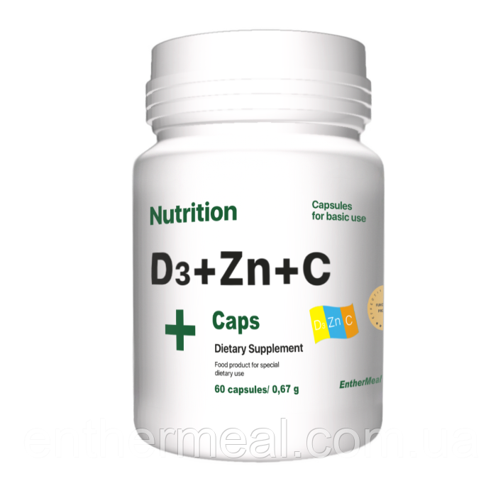 Вітамінно-мінеральний комплекс EntherMeal D3 + Zinc + С 60 капсул