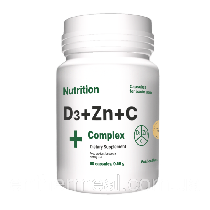 Вітамінно-мінеральний комплекс EntherMeal D3 + Zinc + С Complex+ 60 капсул