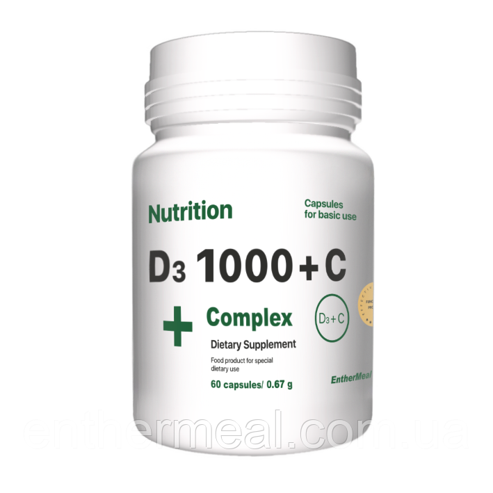 Вітамінний комплекс EntherMeal D3 1000+С Complex+ 60 капсул