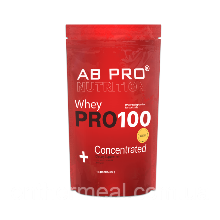 Протеин AB PRO PRO 100 Whey Concentrated 18 порционных упаковок по 36 г Манго-апельсин