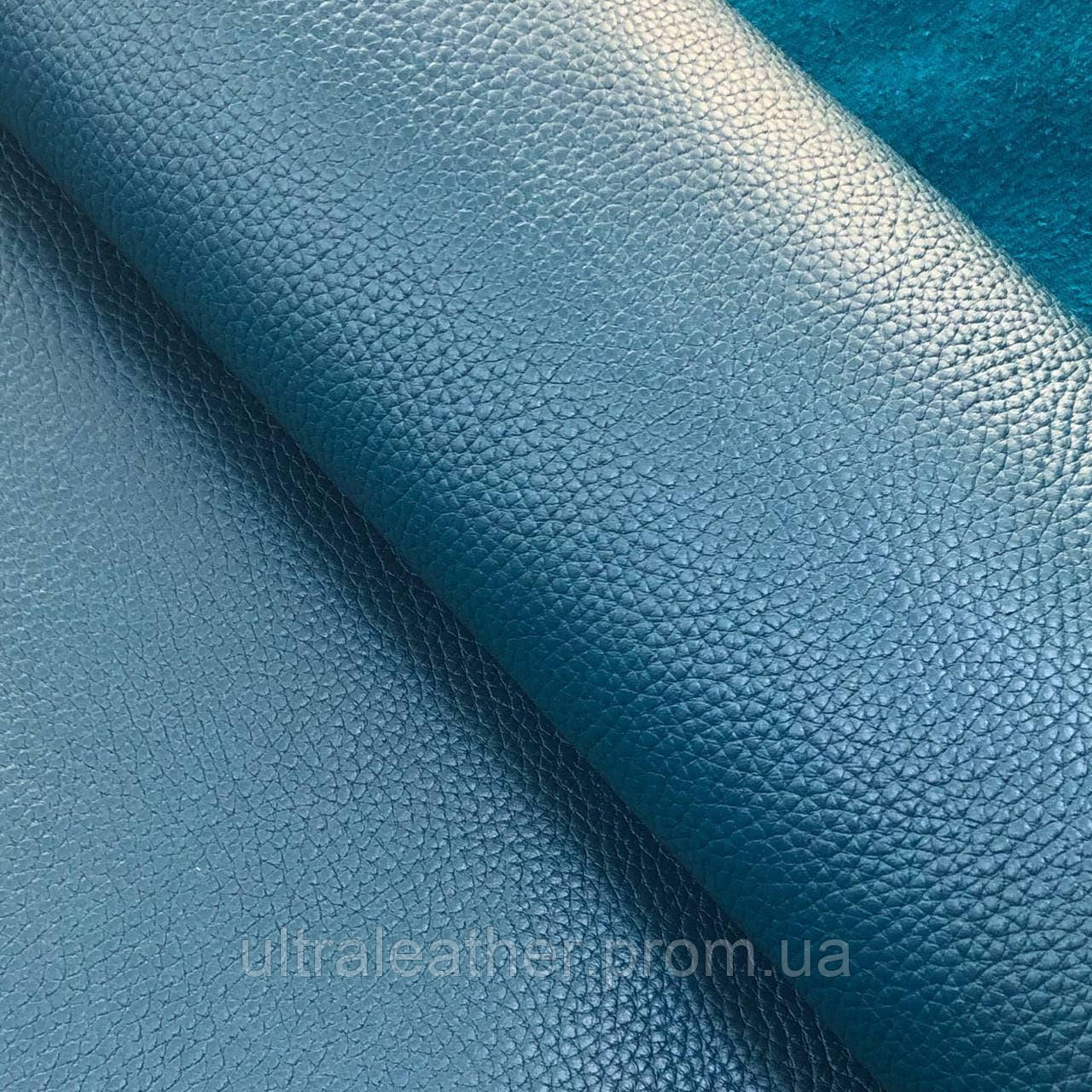 Натуральна галантерейна шкіра ФЛЕШ, Бірюзовий,  Pantone 18-4432