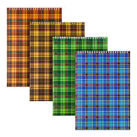 Блокнот на спіралі А4, 48 л., клет., асорті