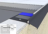 Кут внутрішній 135 MAXI профіль крапельник відлив для відкритого балкона та тераси, установа під плитку колір графіт антрацит, фото 2